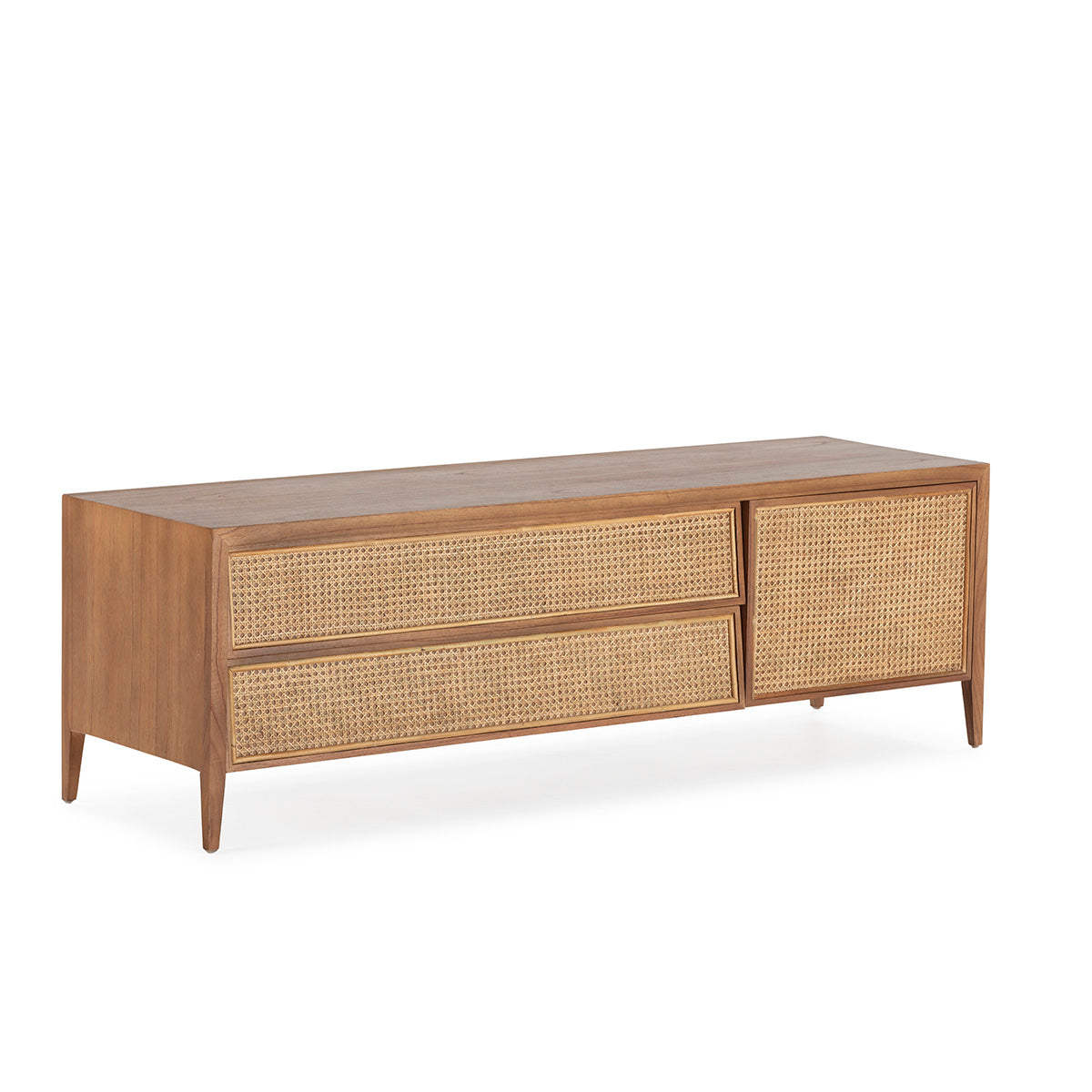 Mueble de TV de madera de cedro y ratán Potenza