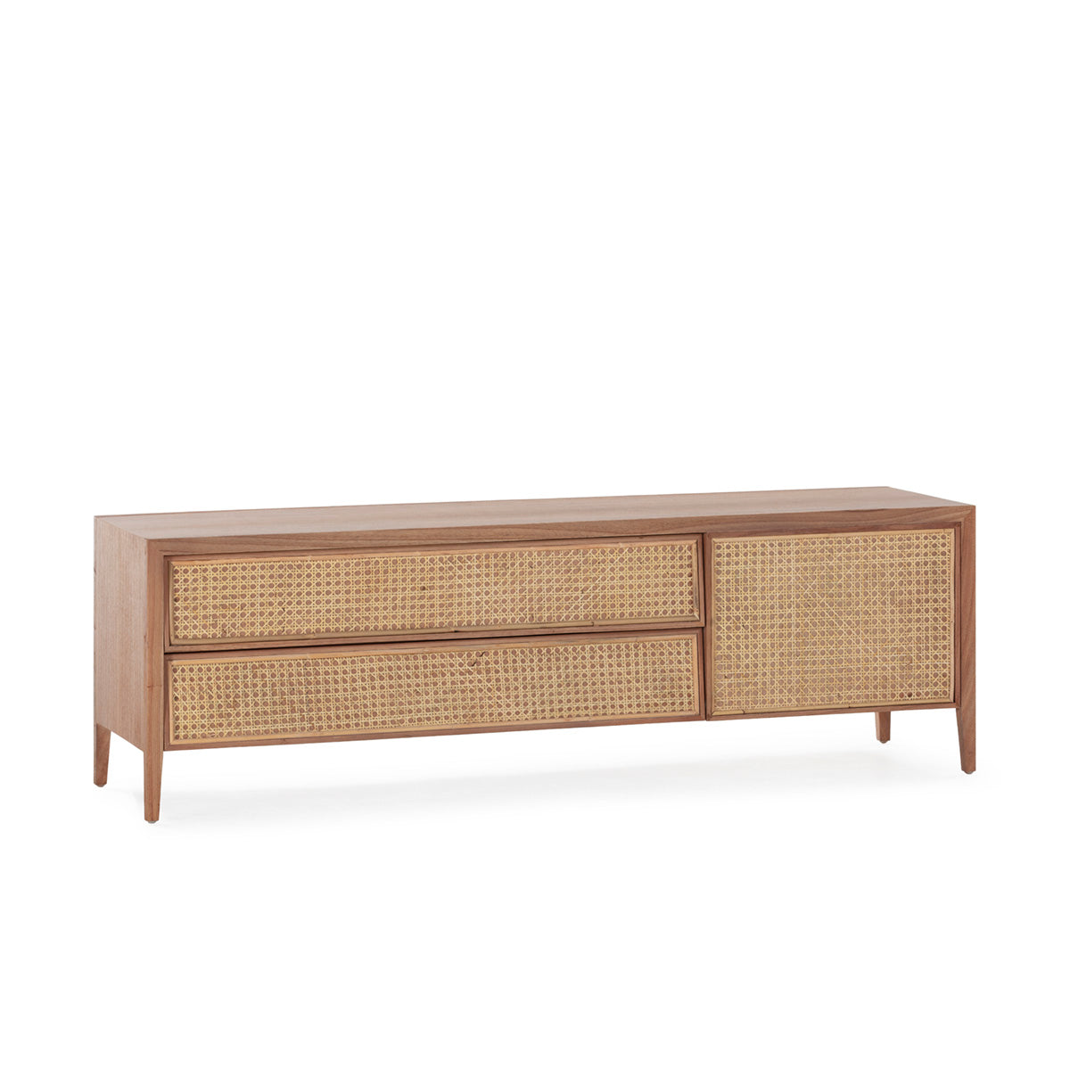 Mueble de TV de madera de cedro y ratán Potenza