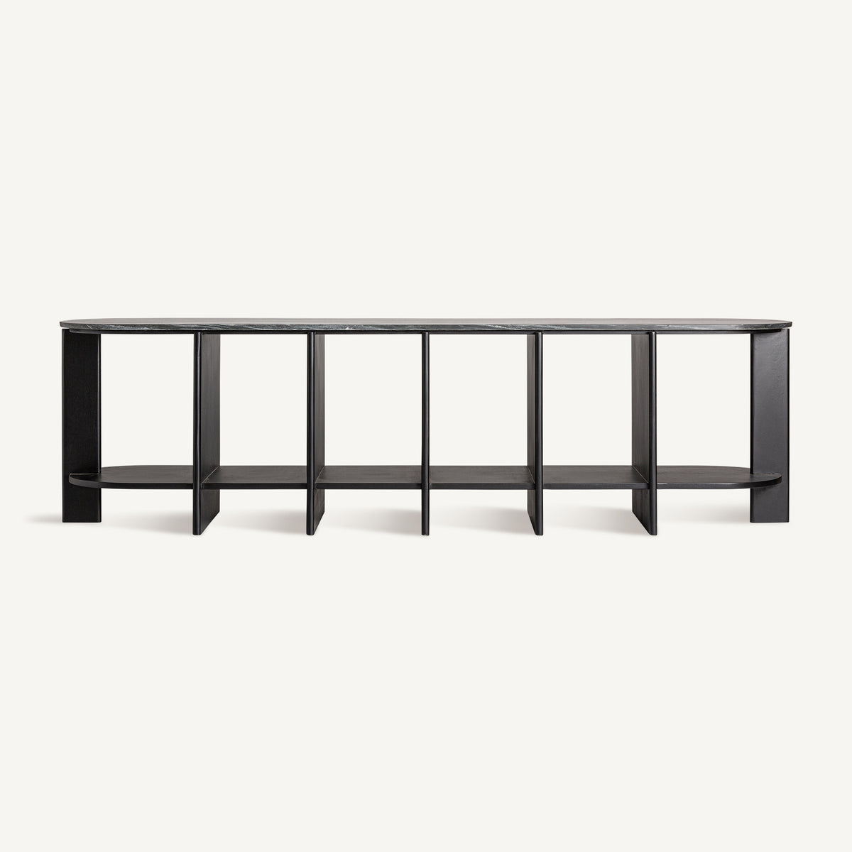 Mueble de TV de mango y mármol Palamós negro
