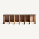 Mueble de TV de roble y mármol Palamós marrón claro