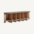 Mueble de TV de roble y mármol Palamós marrón claro