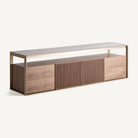 Mueble TV de fresno y cristal Albufeira