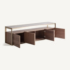 Mueble TV de fresno y cristal Albufeira