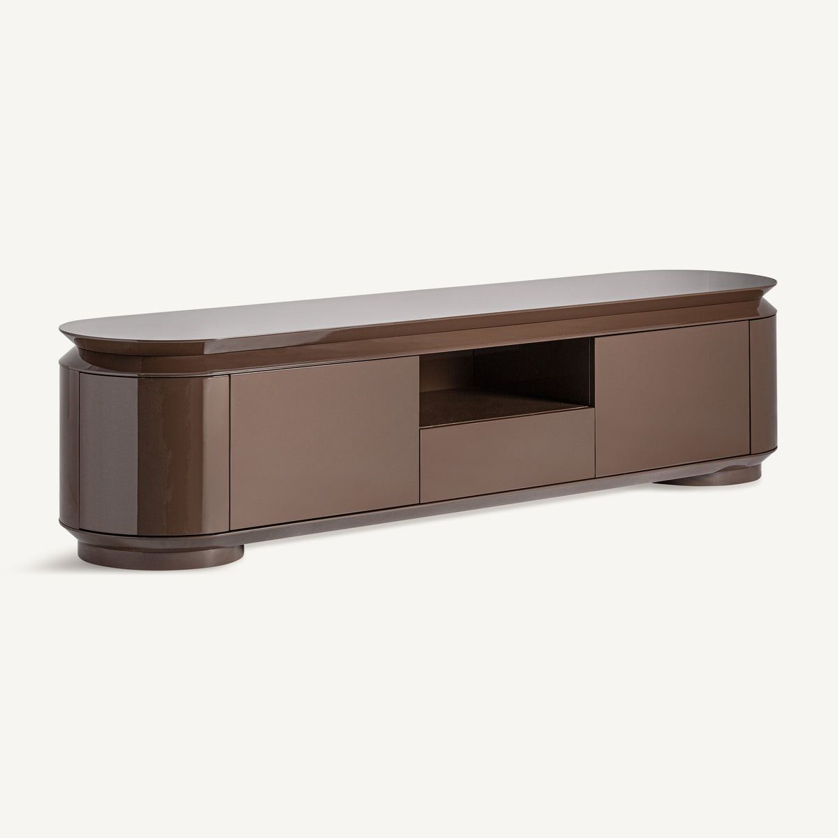 Mueble TV de madera marrón brillo Baleal