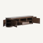 Mueble TV de madera marrón brillo Baleal