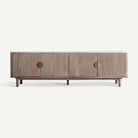 Mueble TV de mango y mármol blanco Figueirinha