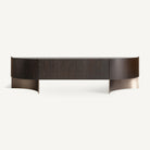 Mueble TV de roble y acero dorado Almograve