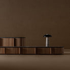 Mueble TV de roble y mármol negro Lovran