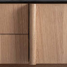Mueble TV de roble y mármol negro Sines