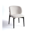 Sillón redondeado tapizado de madera negra Frontera