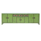 Piecero verde de pino con 3 cajones y 6 puertas Mosquitero