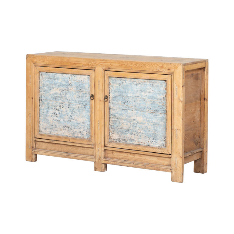 Cómoda antigua multicolor de pino con 2 puertas Baoqing