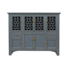 Cómoda gris de pino con 2 cajones y 8 puertas Yuxia