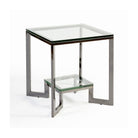 Mesa auxiliar de acero y cristal Atajate