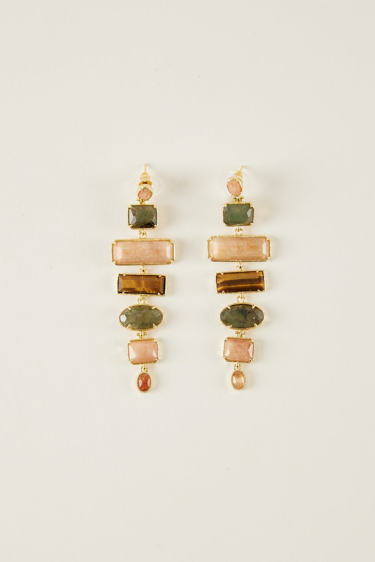 Pendientes de piedras naturales Mosaico