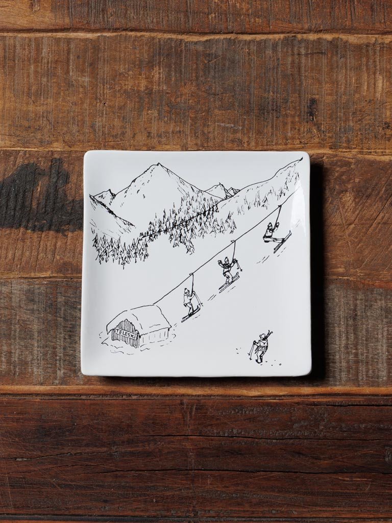 Plato Cuadrado Baqueira - #pino_y_jacaranda#