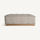Puff tapizado beige Famorca
