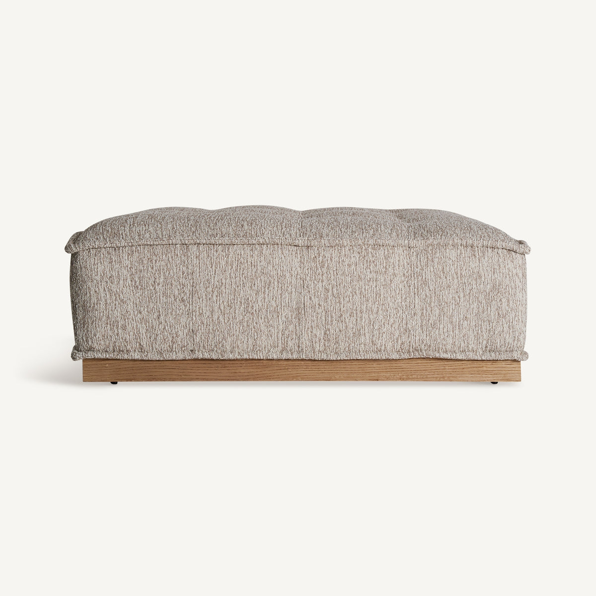 Puff tapizado beige Famorca