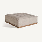 Puff tapizado beige Famorca