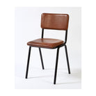 Silla de piel envejecida y metal negro Benarrabá
