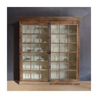 Vitrina de pino natural con puertas de cristal Tolox