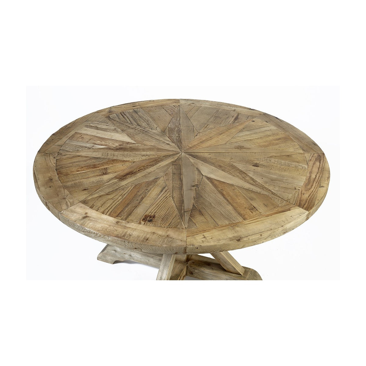 Mesa de comedor redonda de pino reciclado Ojén