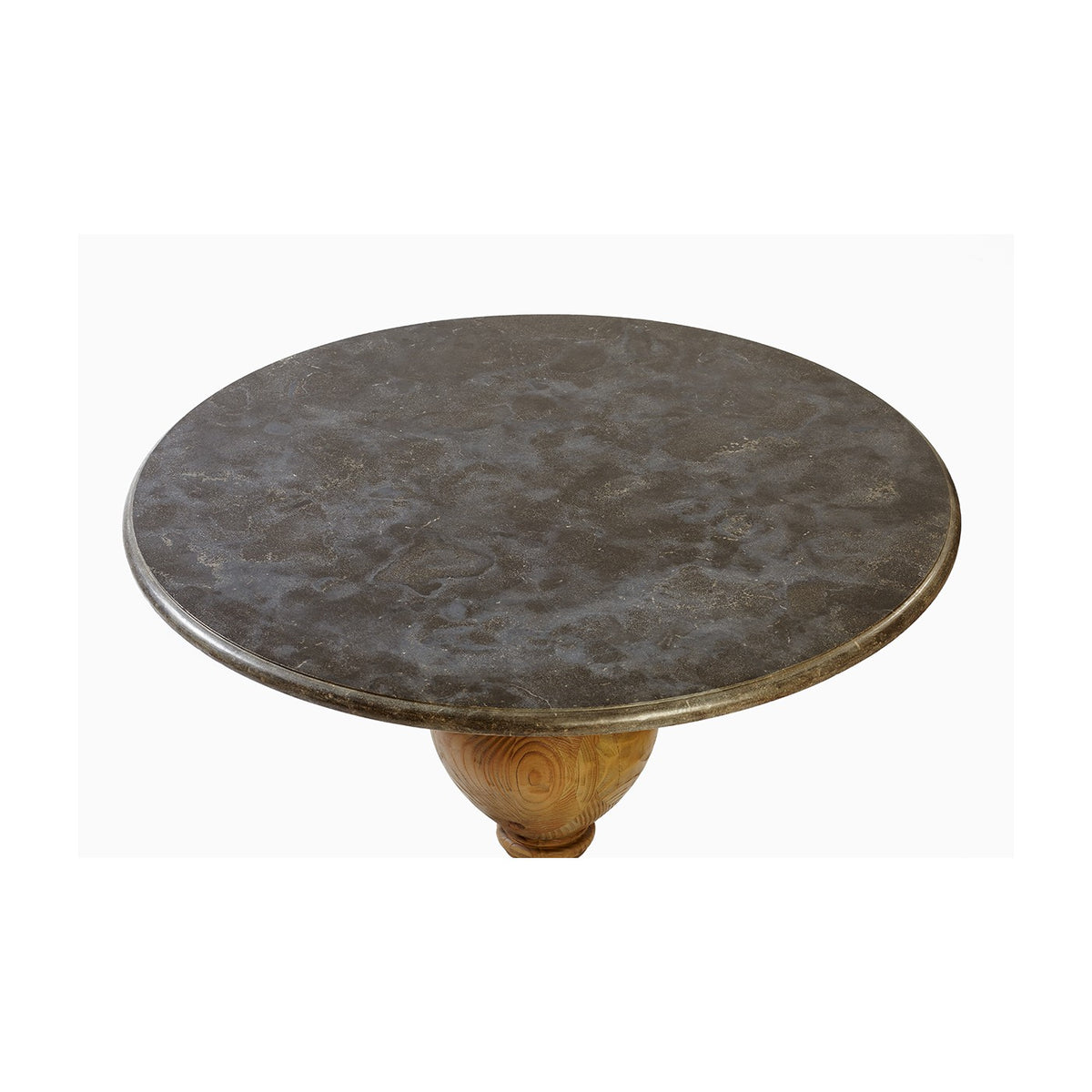 Mesa de comedor redonda de mármol y madera Faraján