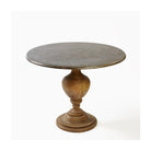 Mesa de comedor redonda de mármol y madera Faraján