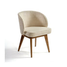 Sillón redondeado tapizado de roble medio Combarro