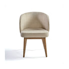Sillón redondeado tapizado de roble medio Combarro