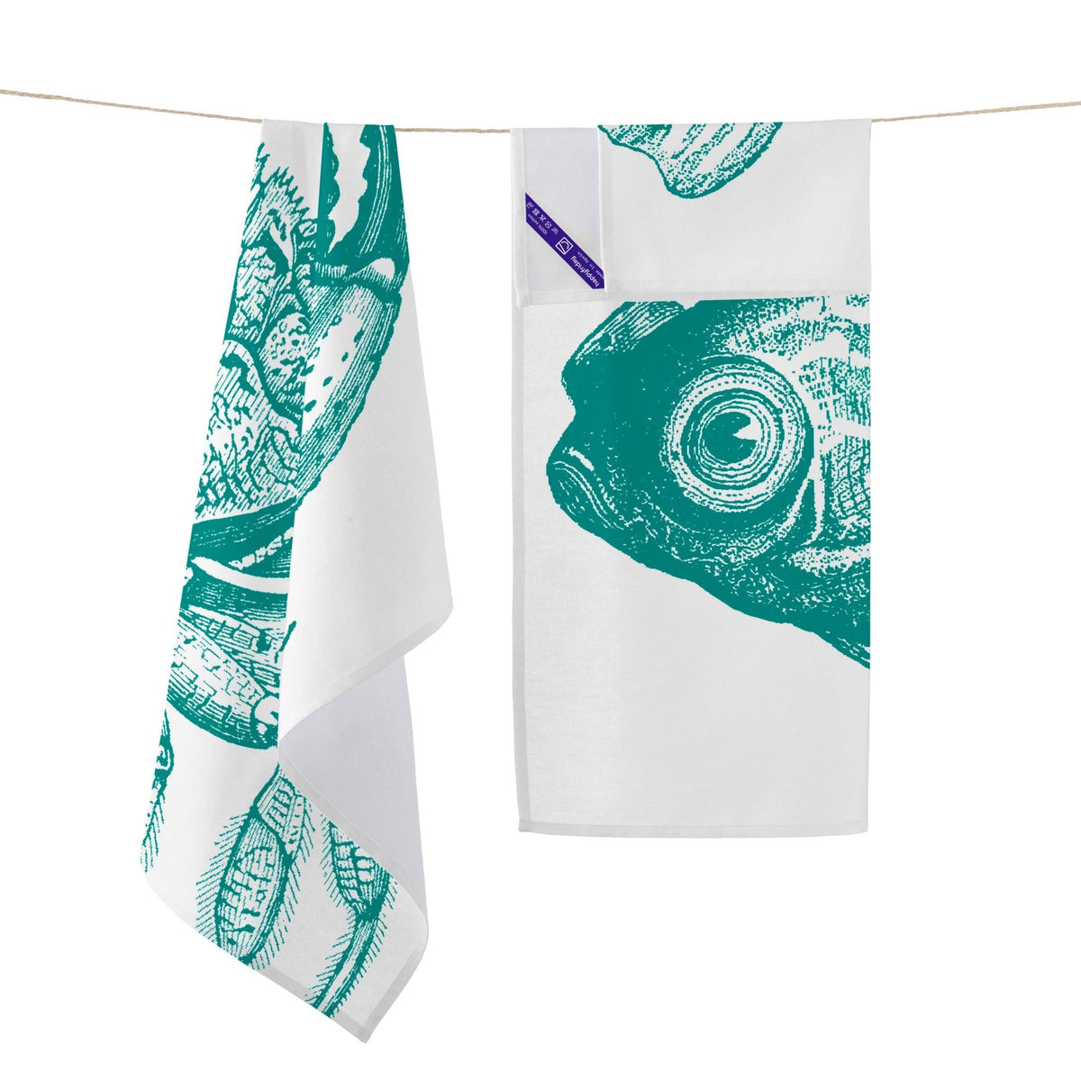 Set 2 Paños de Cocina Blue Sea 70x50 cm - pino_y_jacaranda