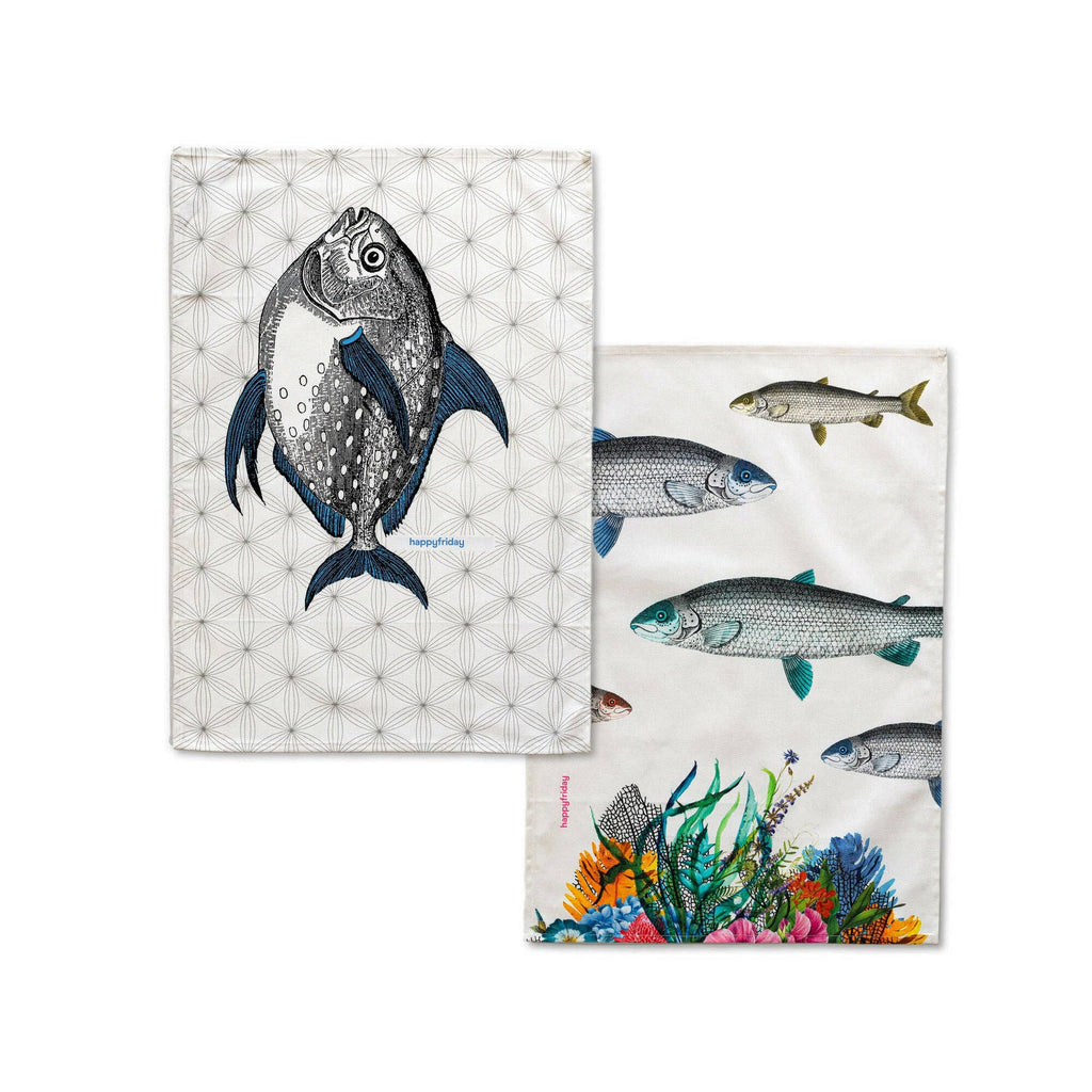 Set 2 Paños de Cocina Fish 70x50 cm - pino_y_jacaranda