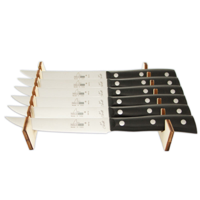 Set de 6 cuchillos chuleteros Maglionero Iside POM con caja de madera