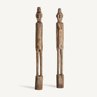 Set de 2 esculturas de madera de teka Samos