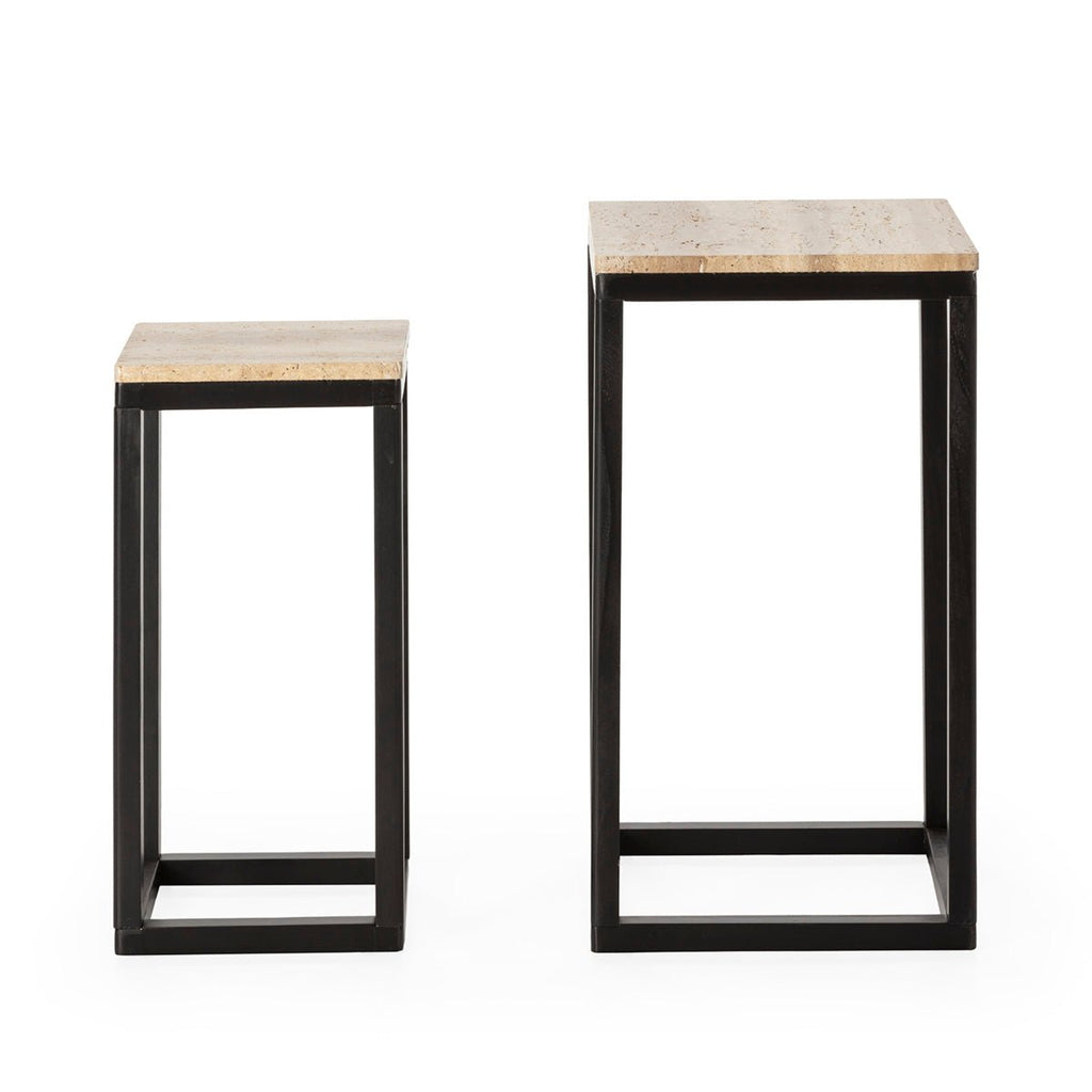 Set de 2 Mesas Auxiliares Albillos - #pino_y_jacaranda#