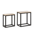 Set de 2 mesas auxiliares de madera y mármol Zagori