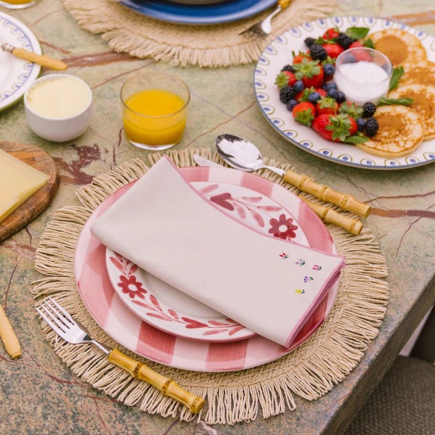 Set de 2 Servilletas Bordado Flores - pino_y_jacaranda