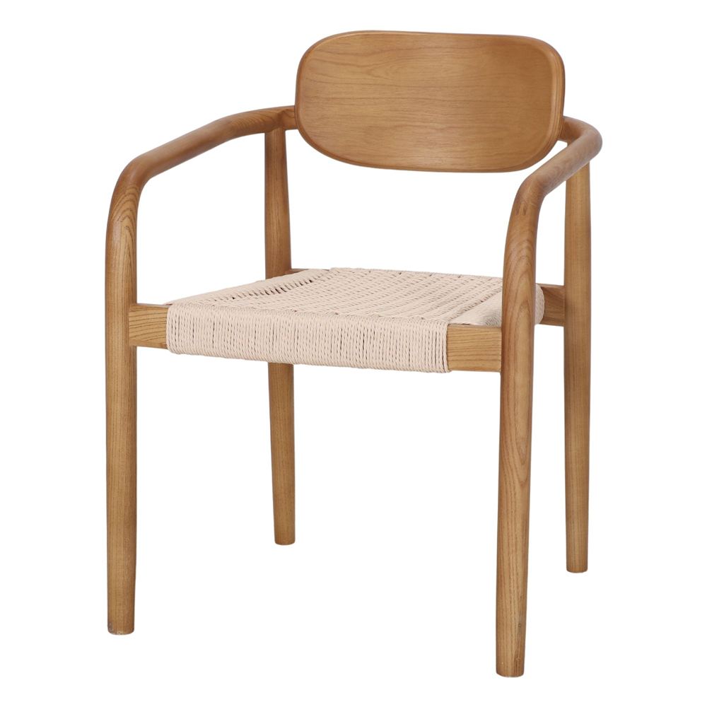 Set de 2 sillas con brazos de madera y cuerda Roberta