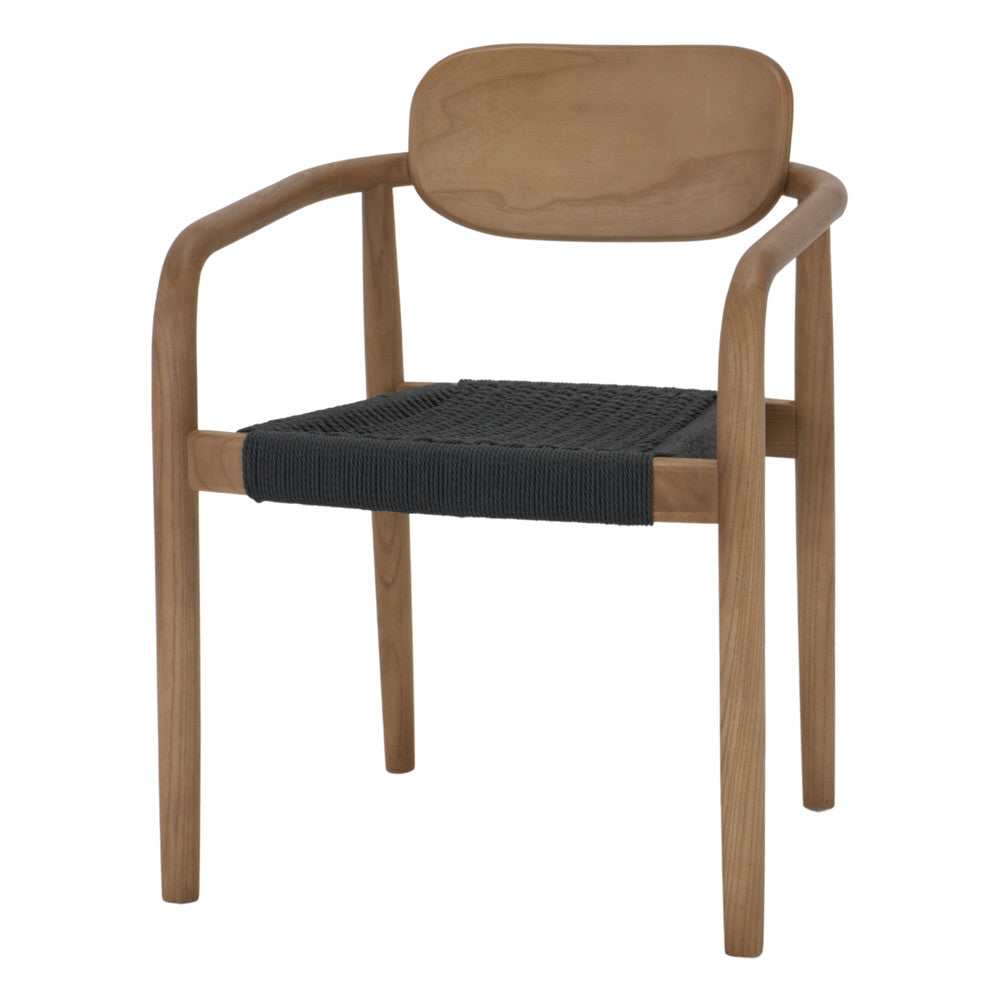 Set de 2 sillas con brazos de madera y cuerda Roberta