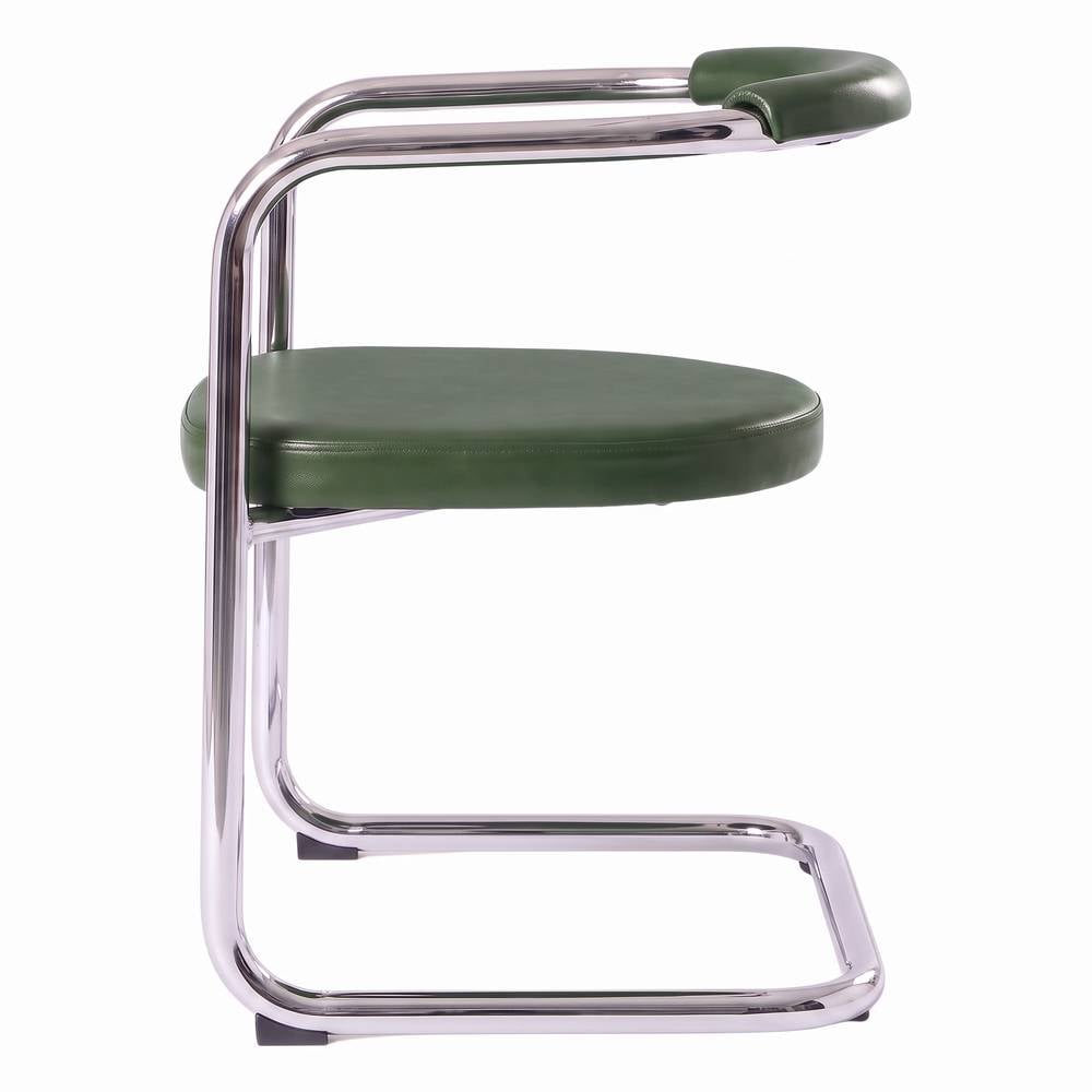 Set de 2 sillas de acero cromado y símil piel Alcor
