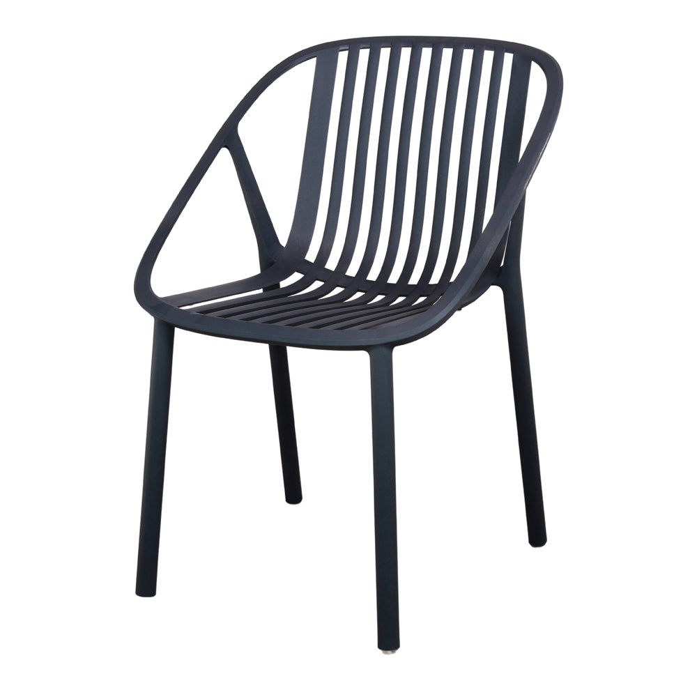 Set de 2 sillas de exterior apilable de polipropileno Nidia