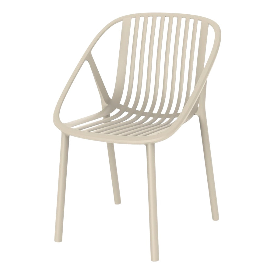 Set de 2 sillas de exterior apilable de polipropileno Nidia