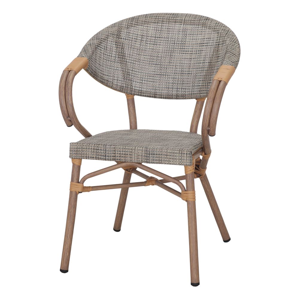 Set de 2 sillas de exterior con brazos de textilene Kochab
