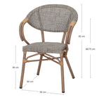 Set de 2 sillas de exterior con brazos de textilene Kochab