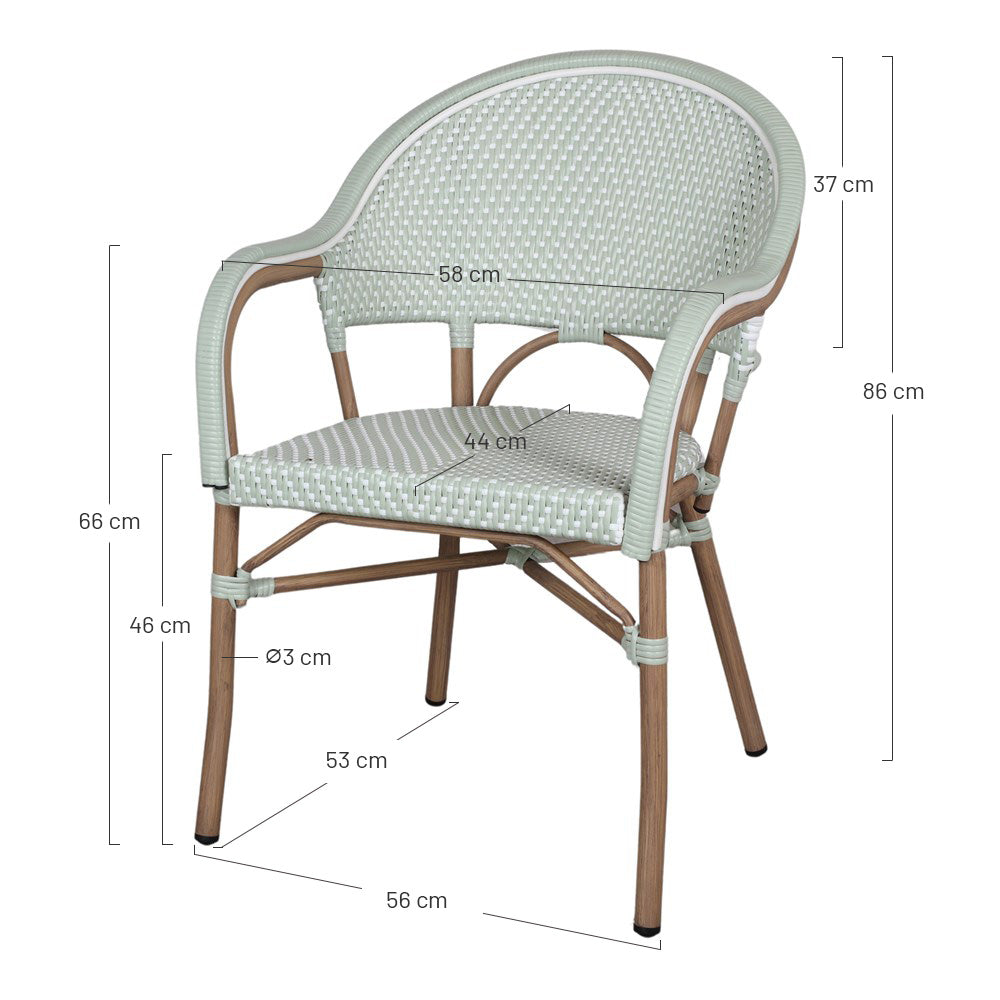 Set de 2 sillas de exterior con brazos Pier