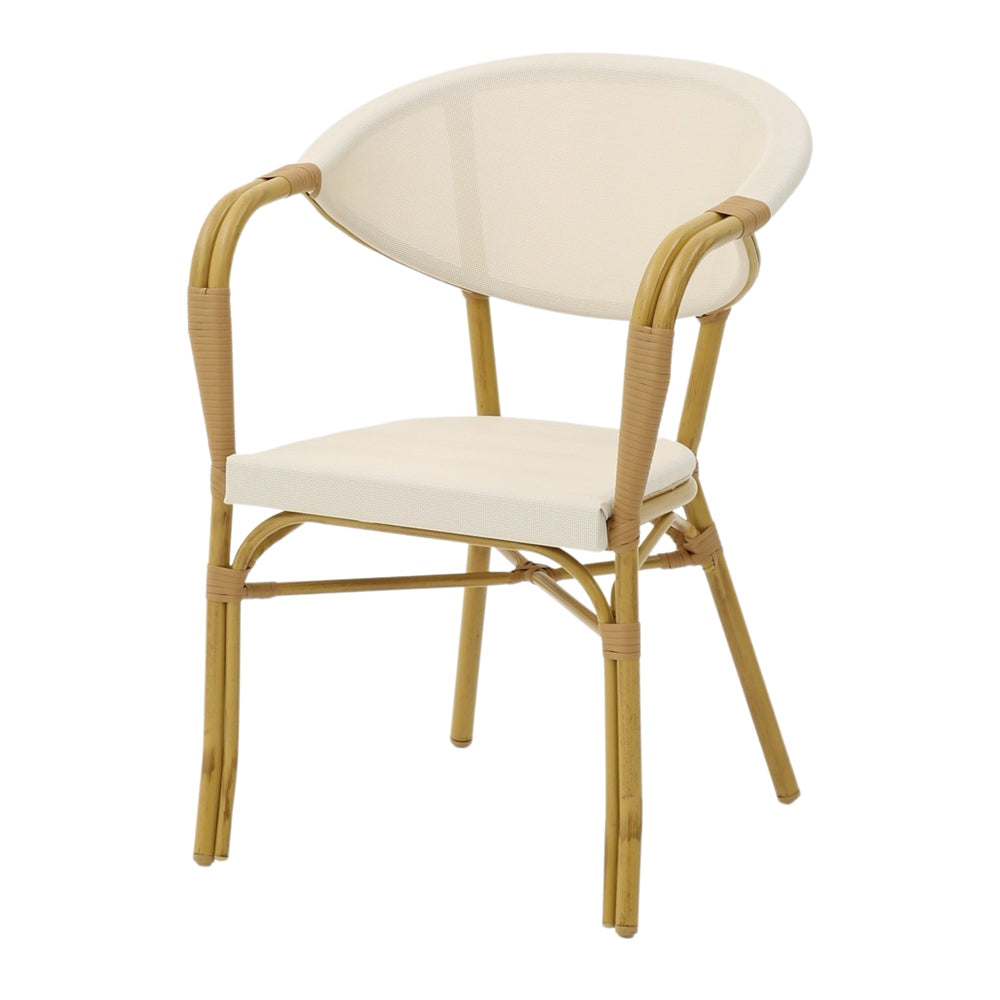 Set de 2 sillas de exterior de aluminio con brazos Alhena