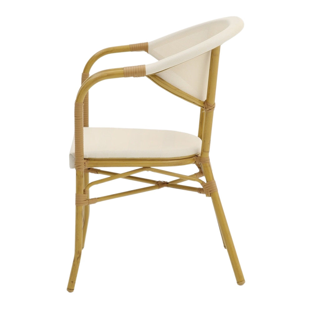 Set de 2 sillas de exterior de aluminio con brazos Alhena
