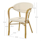 Set de 2 sillas de exterior de aluminio con brazos Alhena