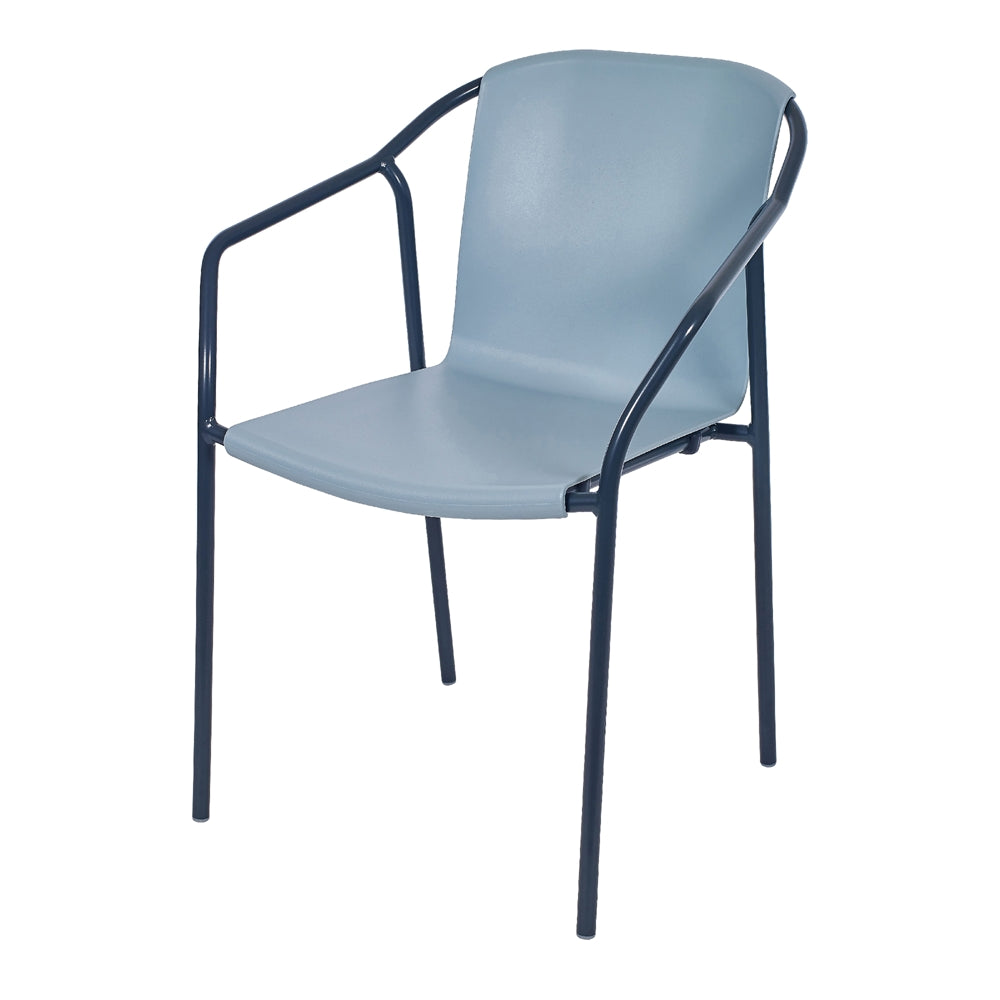 Set de 2 sillas de exterior de aluminio con brazos Amancio