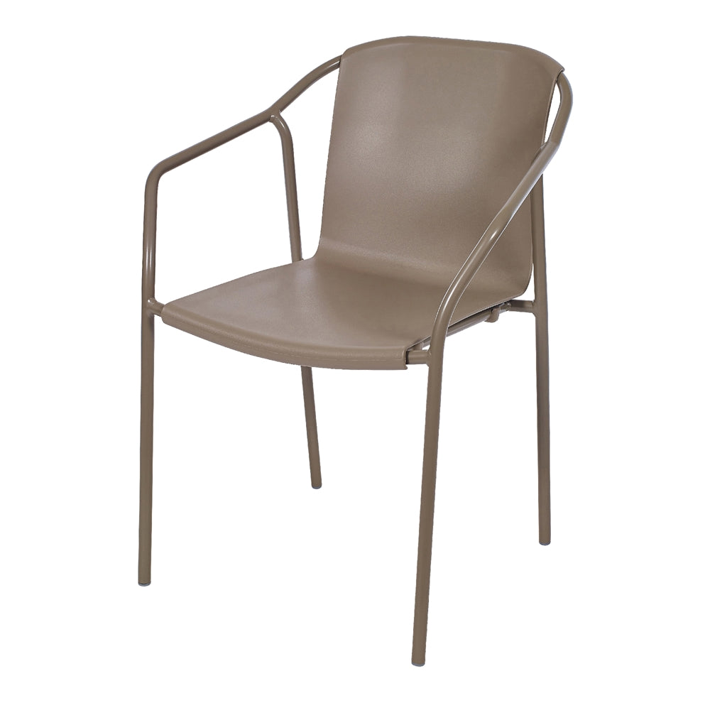 Set de 2 sillas de exterior de aluminio con brazos Amancio
